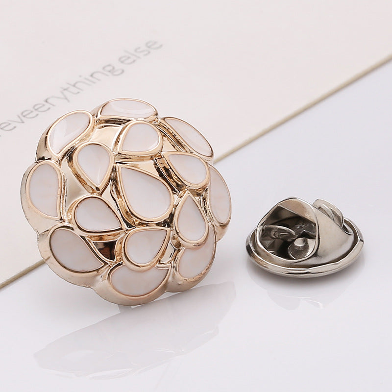 Excellent quality fancy gold flower metal sewing button for garment -225