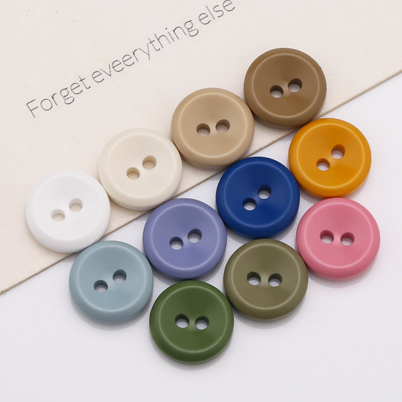 Colorful 2-hole resin button polo shirt sweater round small button children's clothing shirt hand-sewn decorative buttons-227