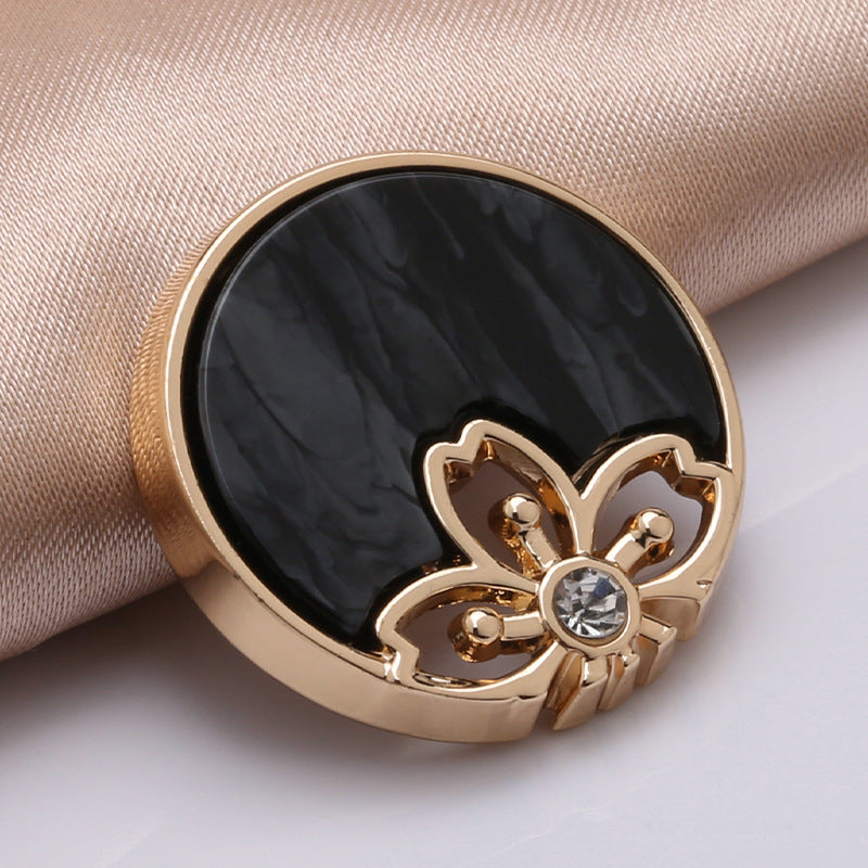 Wholesale Alloy Flat Round Dripping Oil Combination Buttons Hand-stitched Sewing Garment Button for Coat Shirt Decoration-228