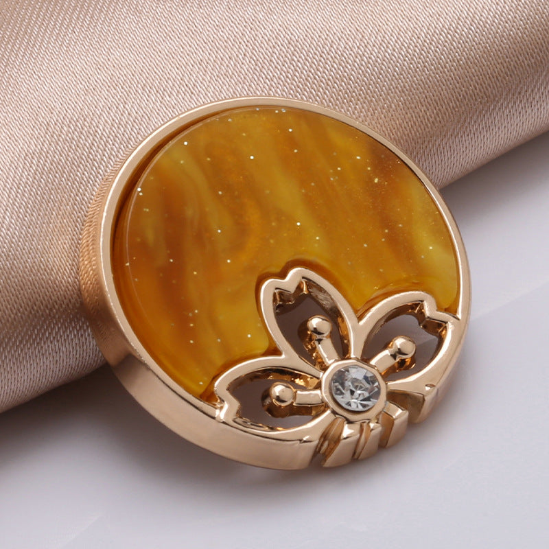 Wholesale Alloy Flat Round Dripping Oil Combination Buttons Hand-stitched Sewing Garment Button for Coat Shirt Decoration-228