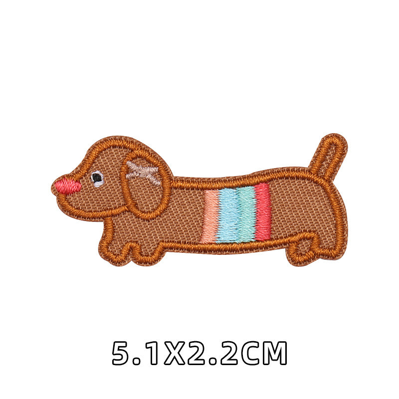 Self-adhesive Embroidered Cute Pink Blue Pet dogs Garment Patches for Diy Accessories Hats Stationery box notebook Custom Patch-23