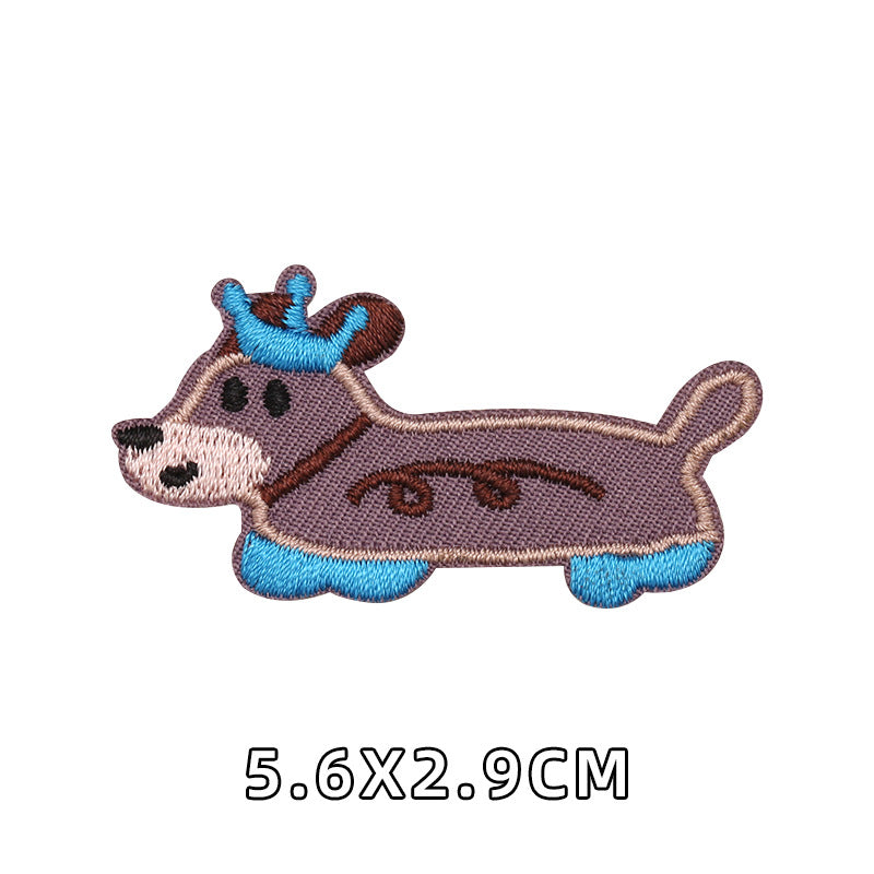 Self-adhesive Embroidered Cute Pink Blue Pet dogs Garment Patches for Diy Accessories Hats Stationery box notebook Custom Patch-23