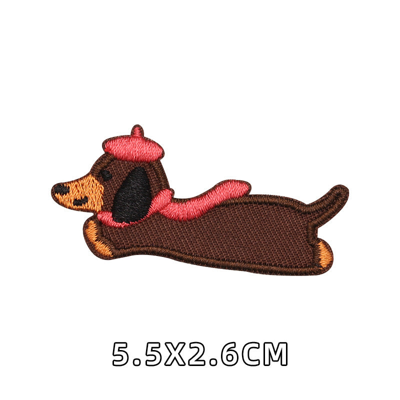 Self-adhesive Embroidered Cute Pink Blue Pet dogs Garment Patches for Diy Accessories Hats Stationery box notebook Custom Patch-23