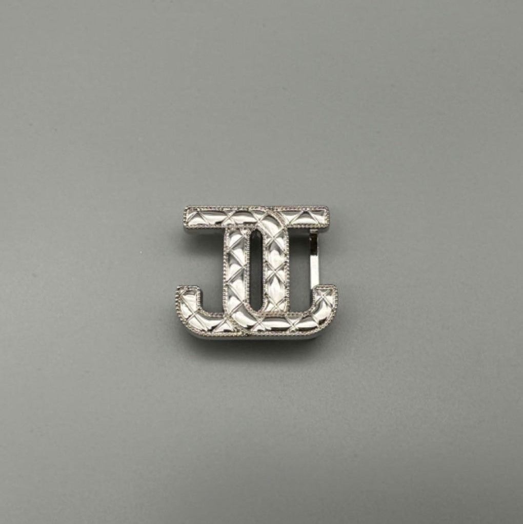 Zinc Alloy Wholesale Zinc alloy Custom Gold Plating 3D Brand Logo Cut Clothing Bags Metal Pin Belt Buckle For Laday-23