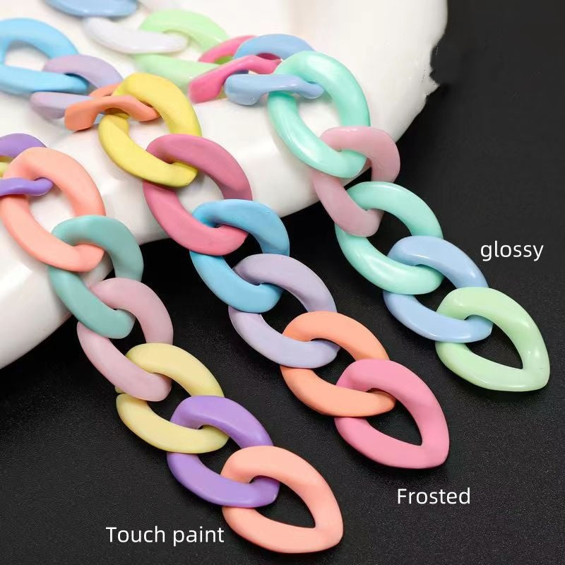 17*23mm Acrylic touch paint chain Makaron buckle diy removable accessories mobile phone shell chain buckle Jewelry Accessory-23