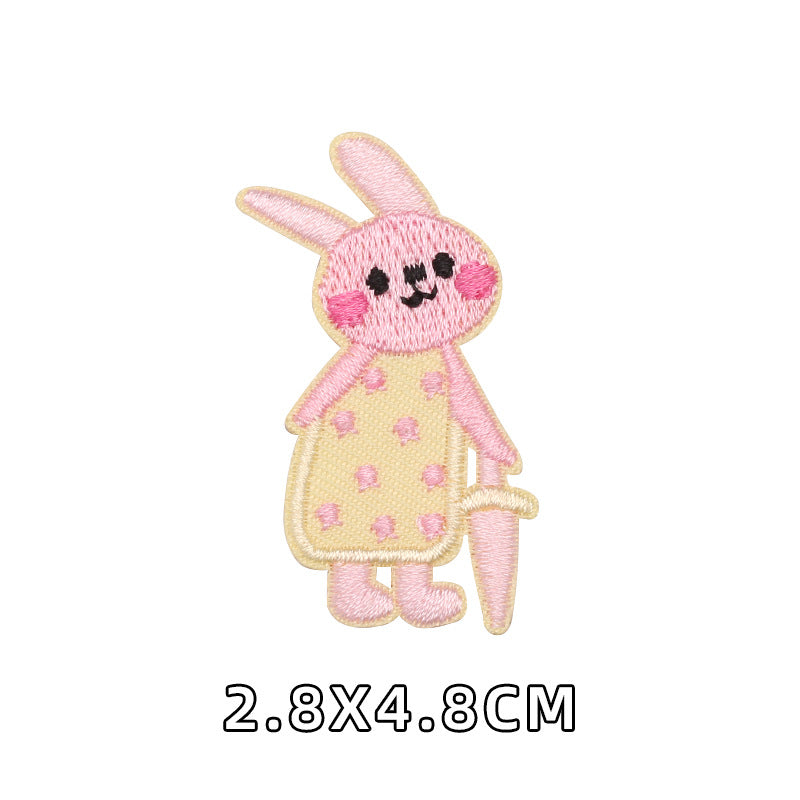 Self-adhesive Embroidered Cute Pink Blue Pet dogs Garment Patches for Diy Accessories Hats Stationery box notebook Custom Patch-23