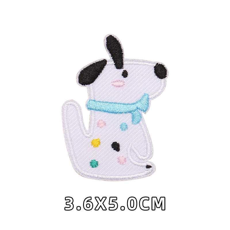 Self-adhesive Embroidered Cute Pink Blue Pet dogs Garment Patches for Diy Accessories Hats Stationery box notebook Custom Patch-23