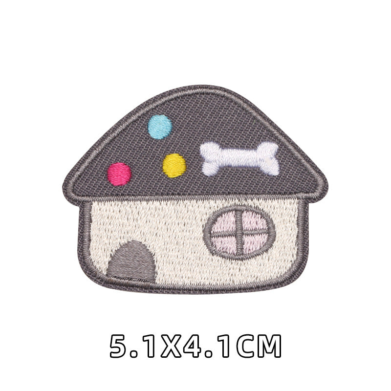 Self-adhesive Embroidered Cute Pink Blue Pet dogs Garment Patches for Diy Accessories Hats Stationery box notebook Custom Patch-23