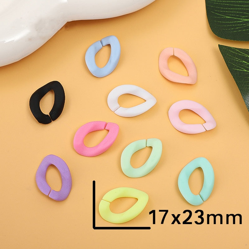 17*23mm Acrylic touch paint chain Makaron buckle diy removable accessories mobile phone shell chain buckle Jewelry Accessory-23
