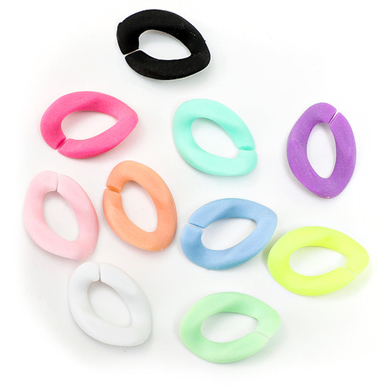 17*23mm Acrylic touch paint chain Makaron buckle diy removable accessories mobile phone shell chain buckle Jewelry Accessory-23