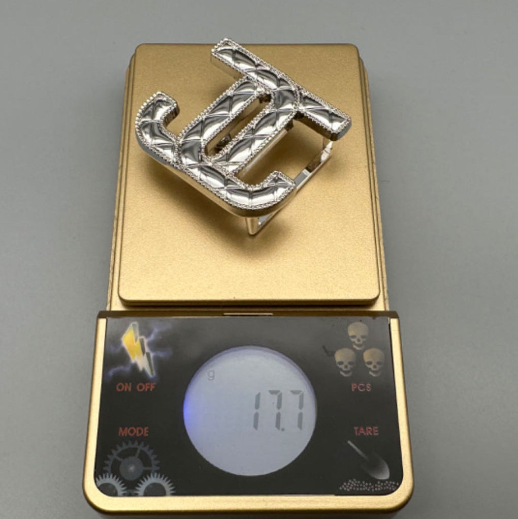 Zinc Alloy Wholesale Zinc alloy Custom Gold Plating 3D Brand Logo Cut Clothing Bags Metal Pin Belt Buckle For Laday-23