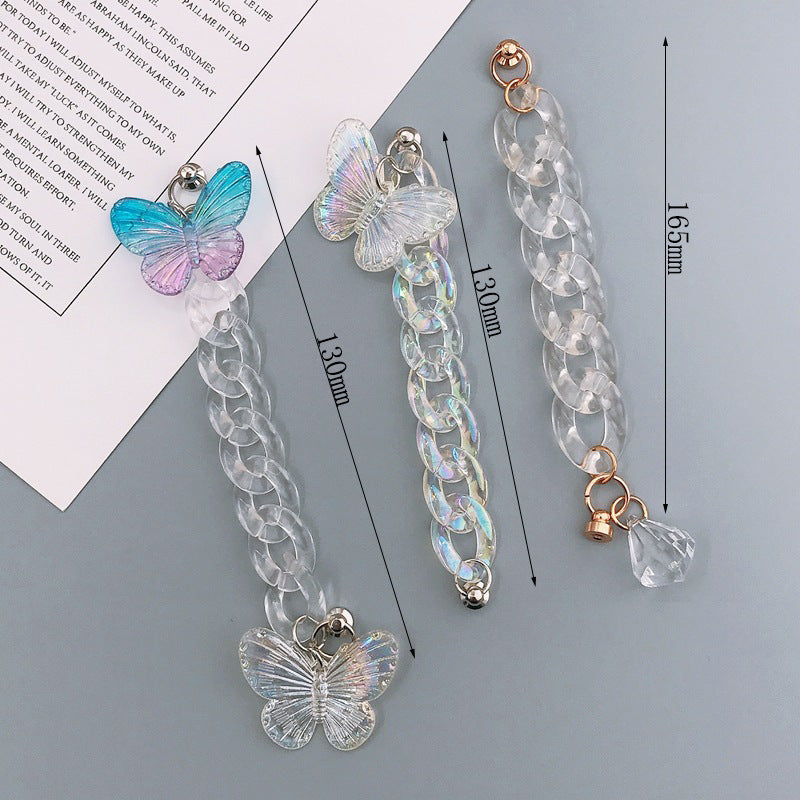 Acrylic linking chain rings necklace chain lanyard with Shockproof Phone Case for Phone