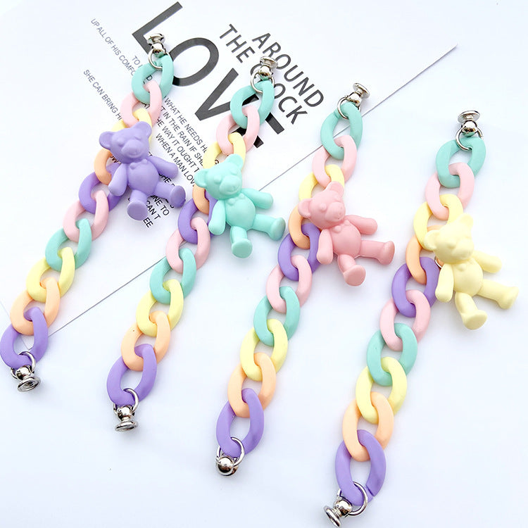Acrylic linking chain rings necklace chain lanyard with Shockproof Phone Case for Phone