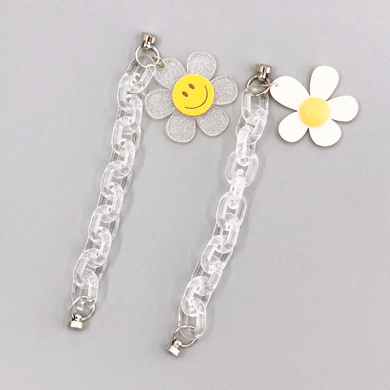 Acrylic linking chain rings necklace chain lanyard with Shockproof Phone Case for Phone