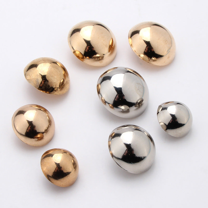 Rose Gold Zinc Alloy Round Cap Silver Mushroom Domed Sewing Loop Shank Button for Garment-236
