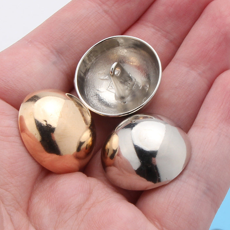Rose Gold Zinc Alloy Round Cap Silver Mushroom Domed Sewing Loop Shank Button for Garment-236