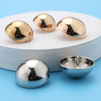 Rose Gold Zinc Alloy Round Cap Silver Mushroom Domed Sewing Loop Shank Button for Garment-236
