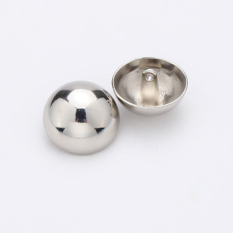 Rose Gold Zinc Alloy Round Cap Silver Mushroom Domed Sewing Loop Shank Button for Garment-236