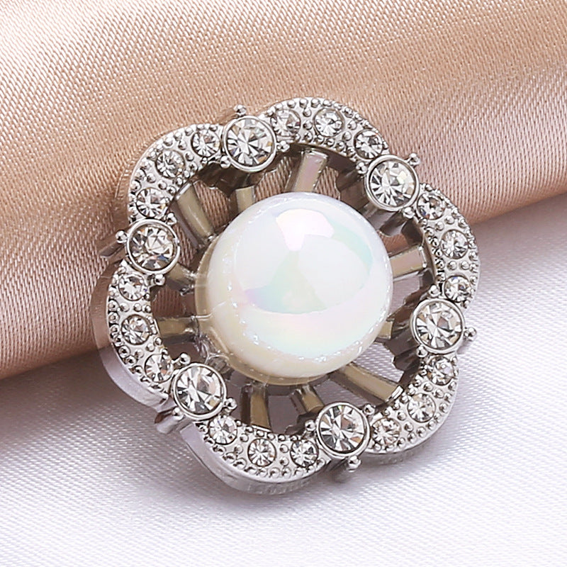 Fashion Flower Pattern Decorative Garment Buttons Accessories With Sewing Shank Rhinestone Fancy Buttons for Ladies-237