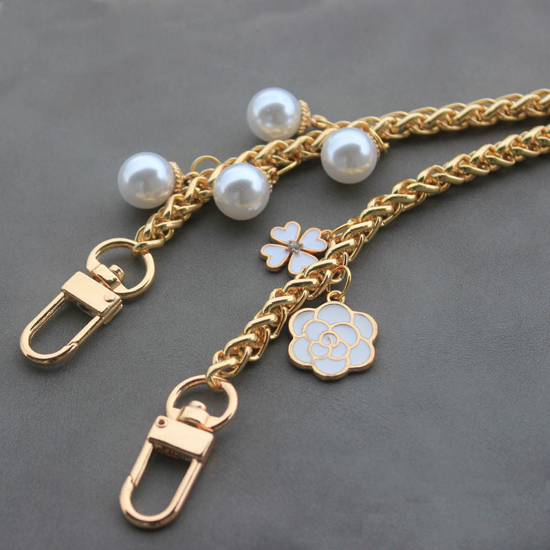 Fashion handbags decorated chain evening bag chain with sparkling pearls bag chain with pearl charm-24