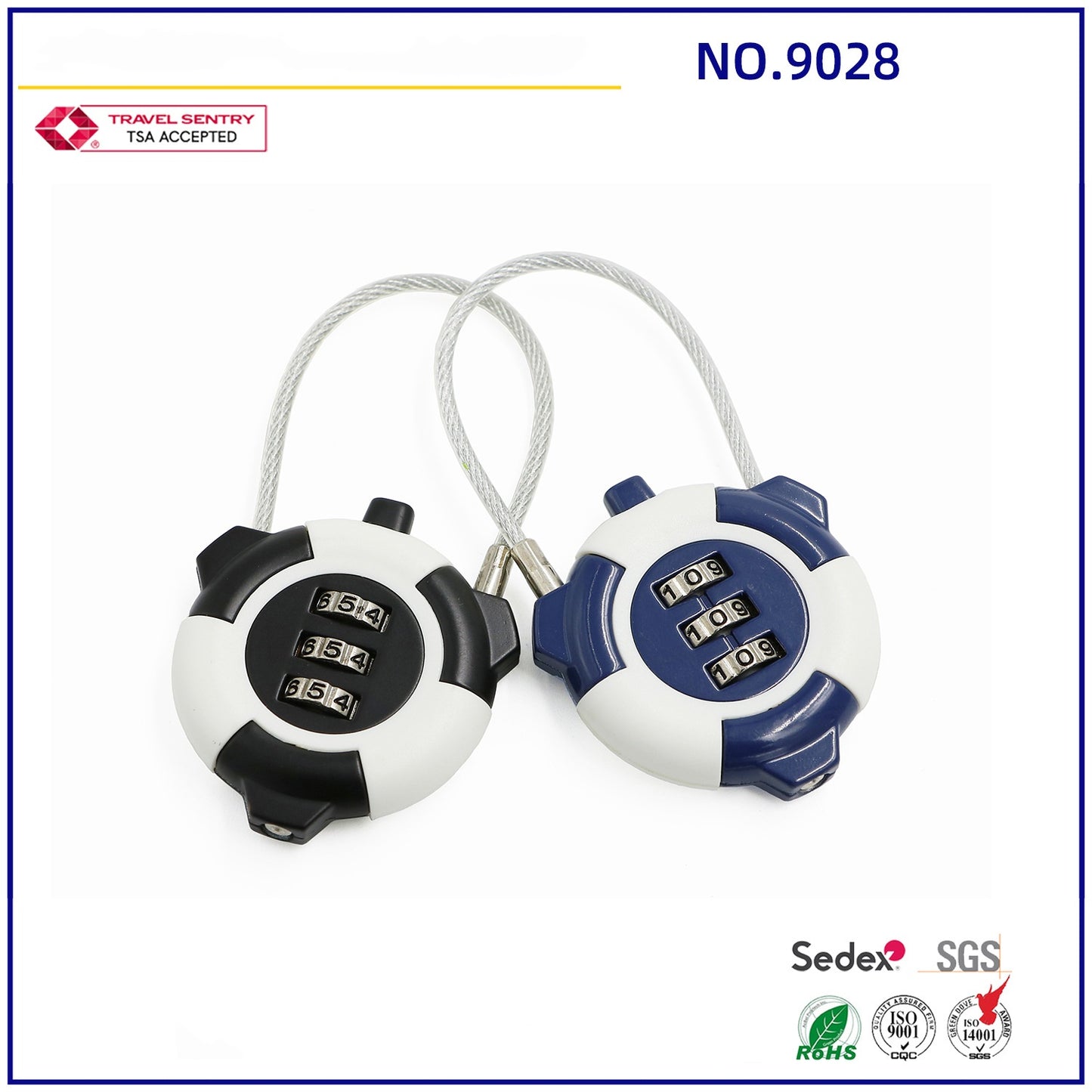 Round shape padlock color small 3 number combination lock-24