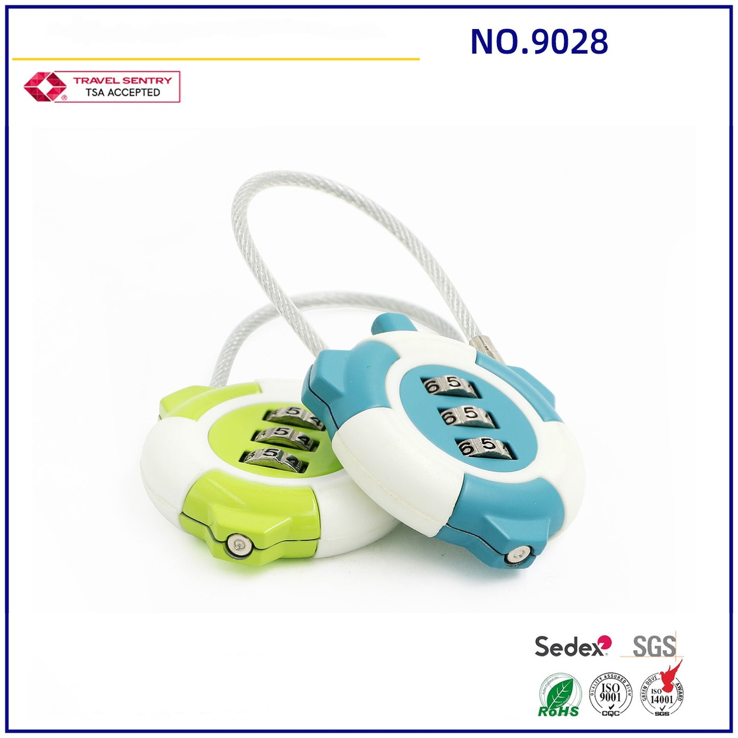 Round shape padlock color small 3 number combination lock-24