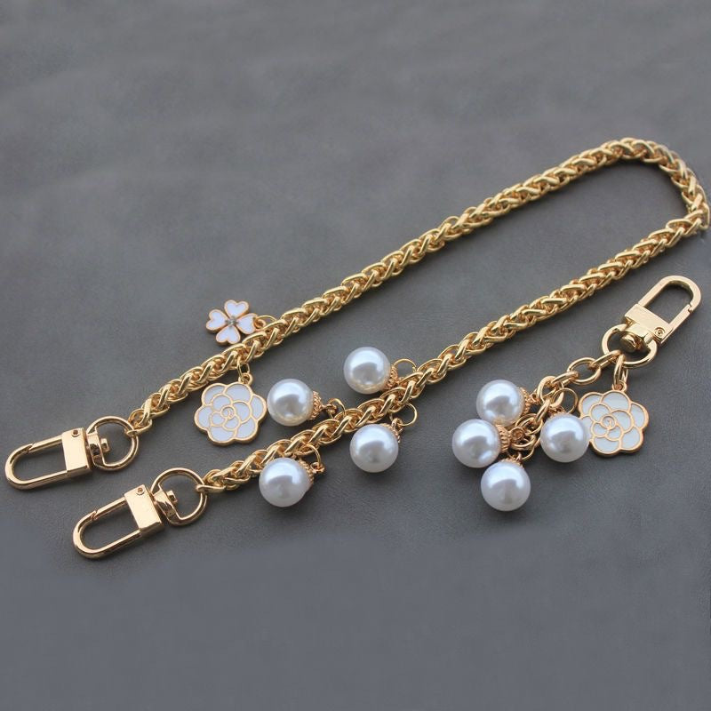 Fashion handbags decorated chain evening bag chain with sparkling pearls bag chain with pearl charm-24