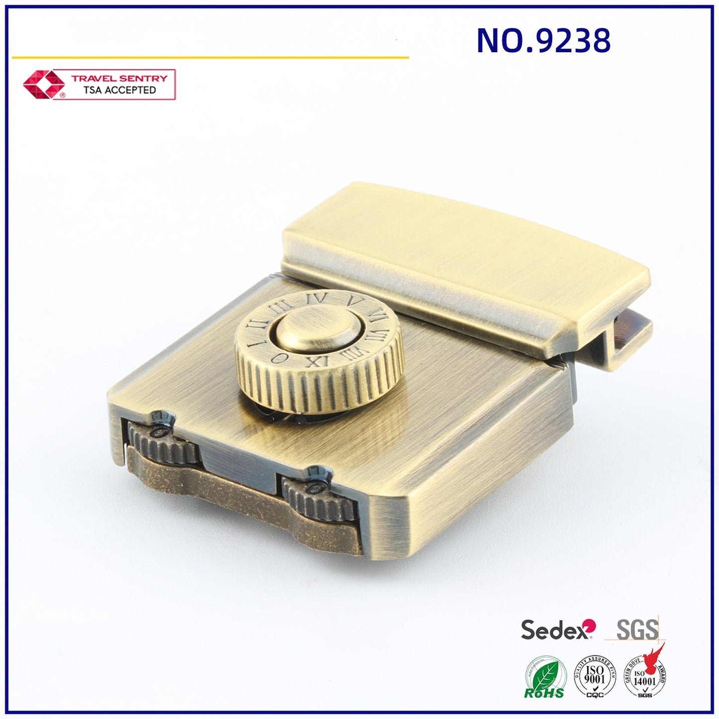 fashionable luggage digital code lock security bag lock bright gold plated briefcase lock-24