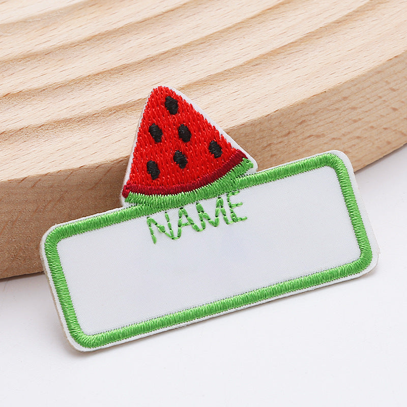 Cartoon cute animal name stickers Iron On Embroidery Patches For DIY Clothing Bag Fabric Cap-243