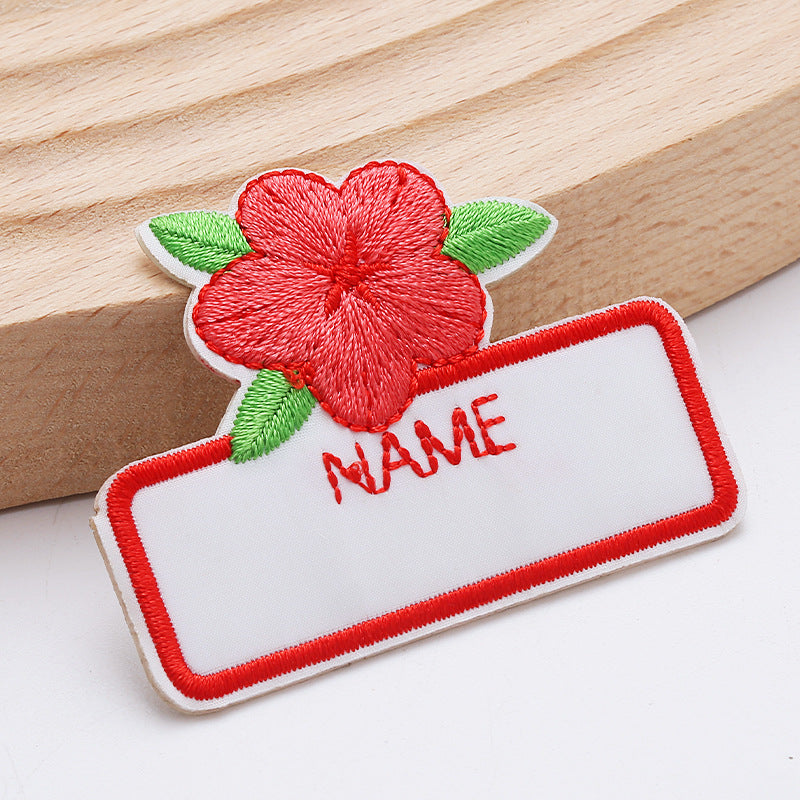 Cartoon cute animal name stickers Iron On Embroidery Patches For DIY Clothing Bag Fabric Cap-243
