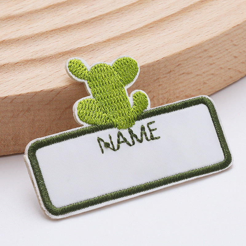 Cartoon cute animal name stickers Iron On Embroidery Patches For DIY Clothing Bag Fabric Cap-243