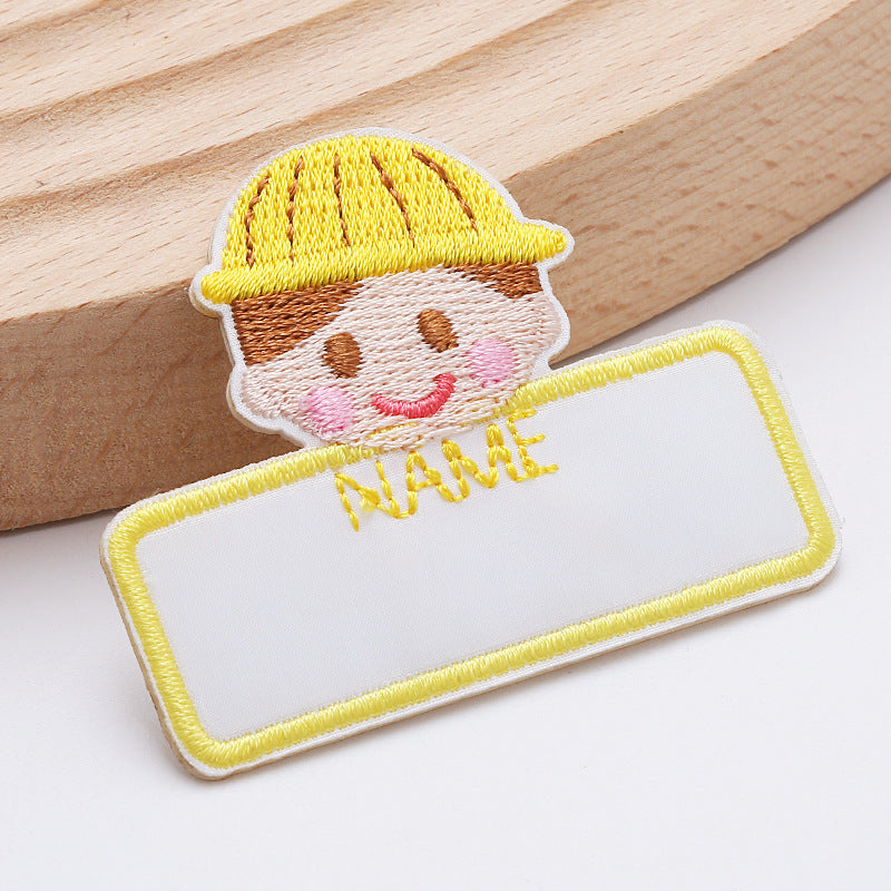 Cartoon cute animal name stickers Iron On Embroidery Patches For DIY Clothing Bag Fabric Cap-243