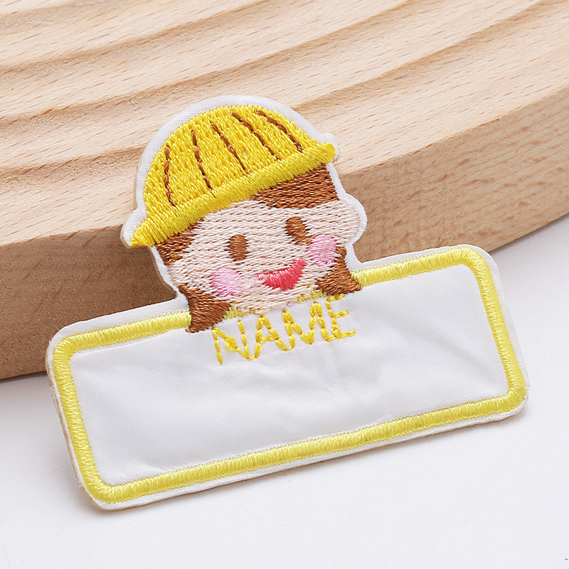 Cartoon cute animal name stickers Iron On Embroidery Patches For DIY Clothing Bag Fabric Cap-243