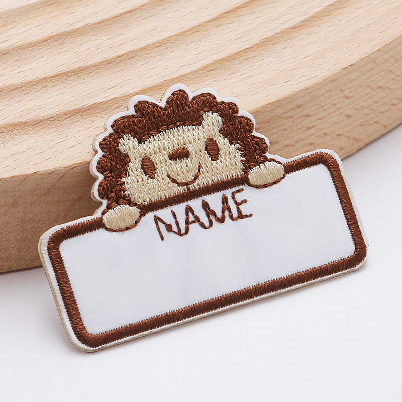 Cartoon cute animal name stickers Iron On Embroidery Patches For DIY Clothing Bag Fabric Cap-243