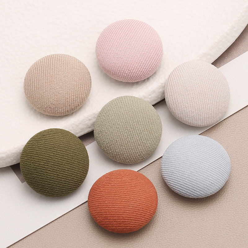 Shirt Decorative Fabric Covered Cloth Buttons Metal Sewing Garment Accessories Colourful Buttons Round Clothing Diy-248