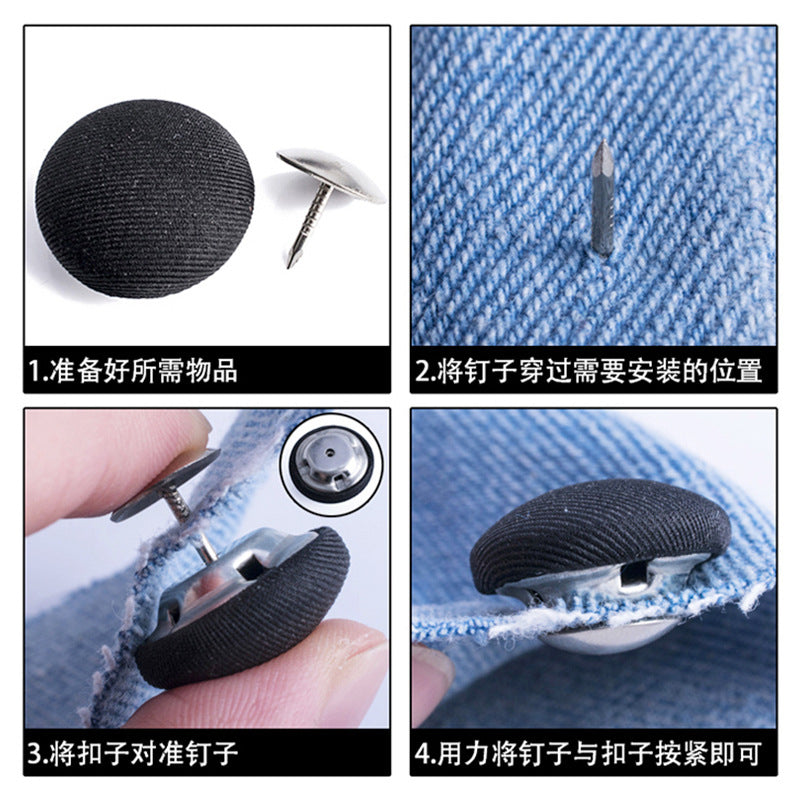 Shirt Decorative Fabric Covered Cloth Buttons Metal Sewing Garment Accessories Colourful Buttons Round Clothing Diy-248