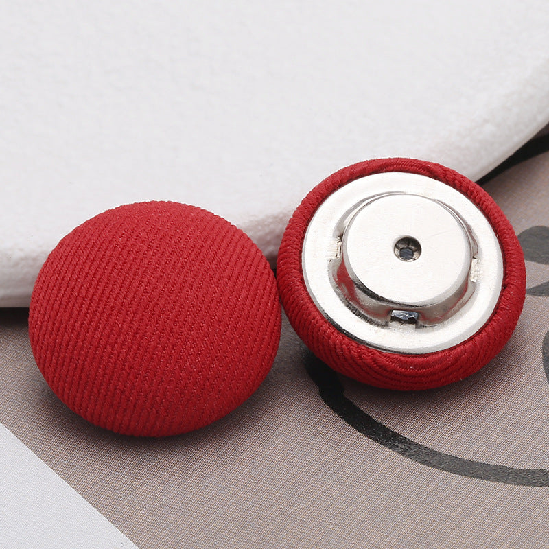 Shirt Decorative Fabric Covered Cloth Buttons Metal Sewing Garment Accessories Colourful Buttons Round Clothing Diy-248