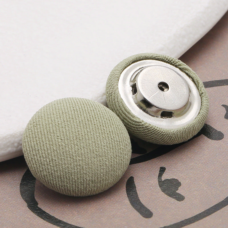 Shirt Decorative Fabric Covered Cloth Buttons Metal Sewing Garment Accessories Colourful Buttons Round Clothing Diy-248
