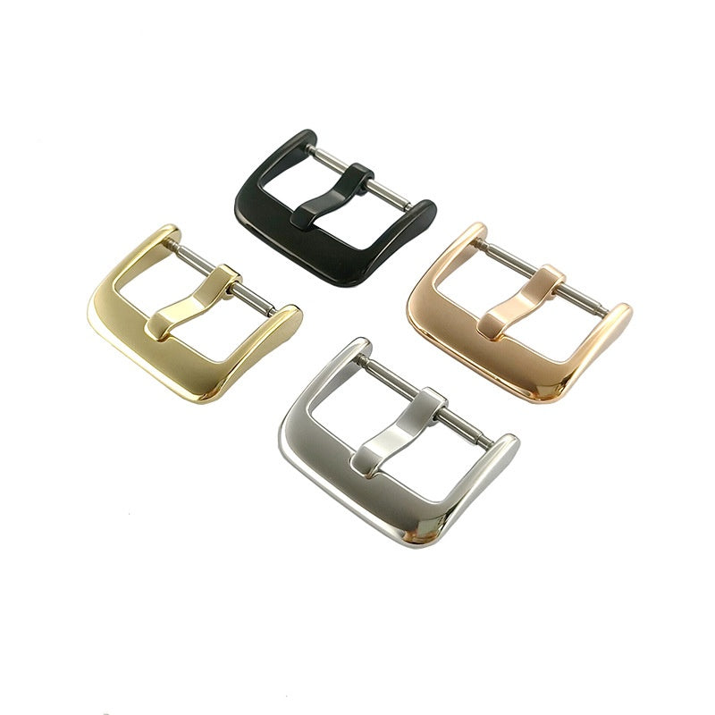 3mm Tongue 14/16/18/20/22/24/26mm Brushed 316L Stainless Steel Replacement Leather Watch Band Buckle-25