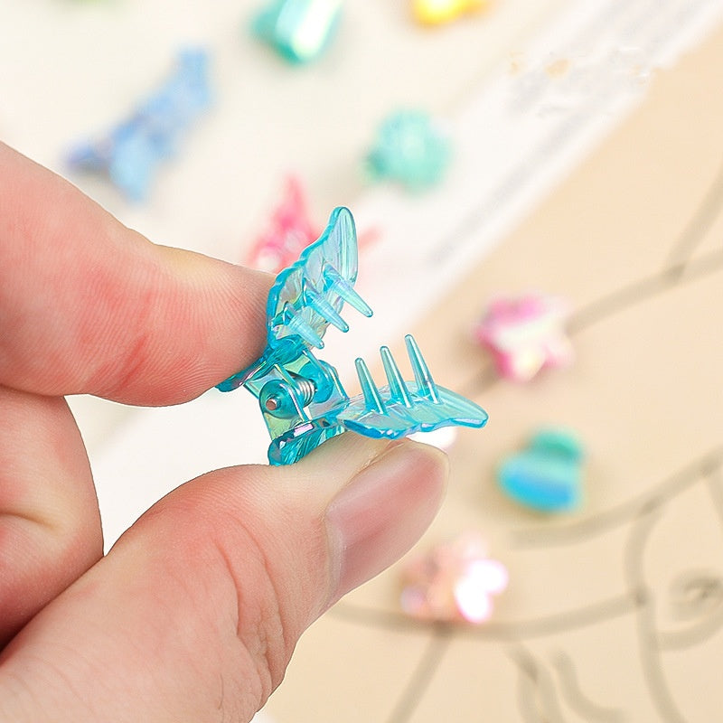 Cute Claw Clips Blue Purple Pink Hair Claw Accessories Mini Cellulose Acetate Claw Clips-25