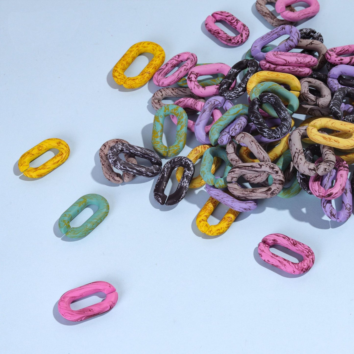 Colorful Clear Replacement Chunky Plastic Chain Strap Acrylic Resin Chain for Bags