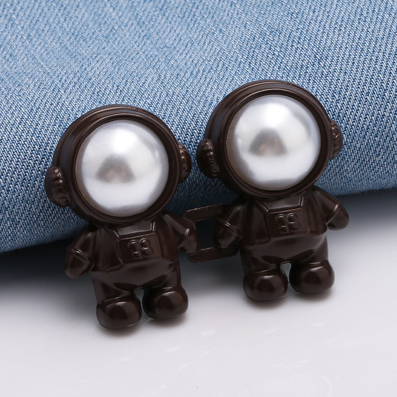 Astronaut's waist buckle paired with jeans major modification small waist adjustment tool detachable button free buckle-259