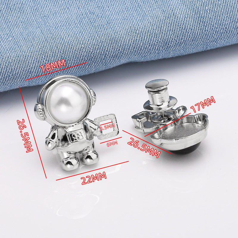 Astronaut's waist buckle paired with jeans major modification small waist adjustment tool detachable button free buckle-259
