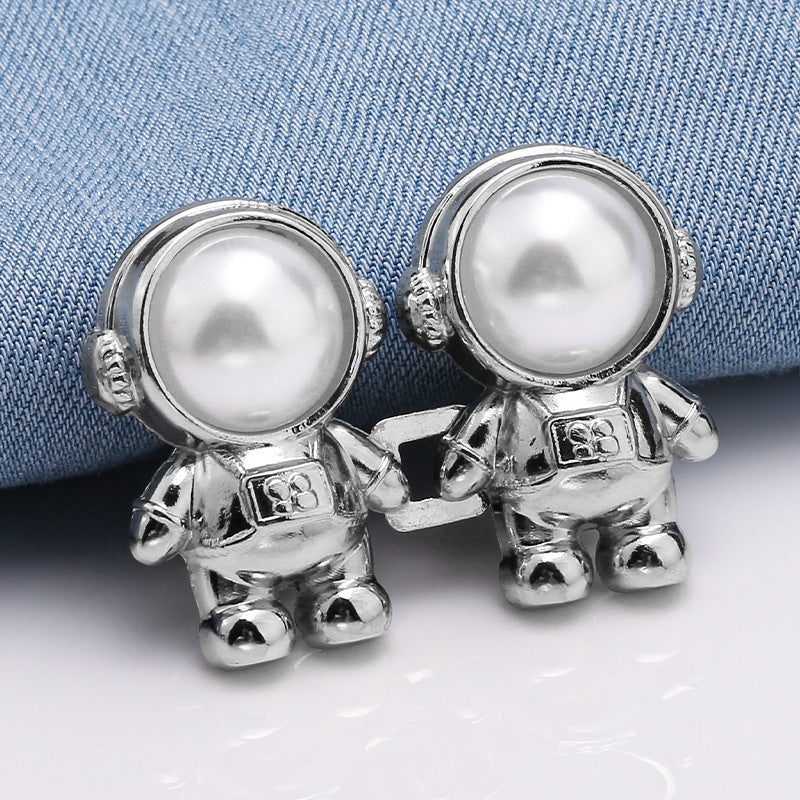 Astronaut's waist buckle paired with jeans major modification small waist adjustment tool detachable button free buckle-259