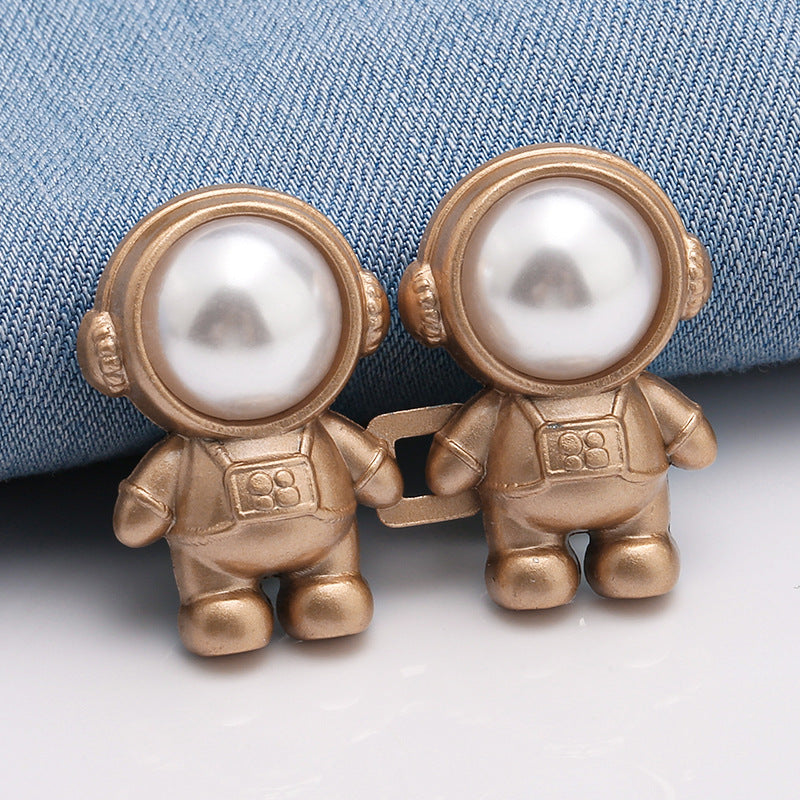 Astronaut's waist buckle paired with jeans major modification small waist adjustment tool detachable button free buckle-259