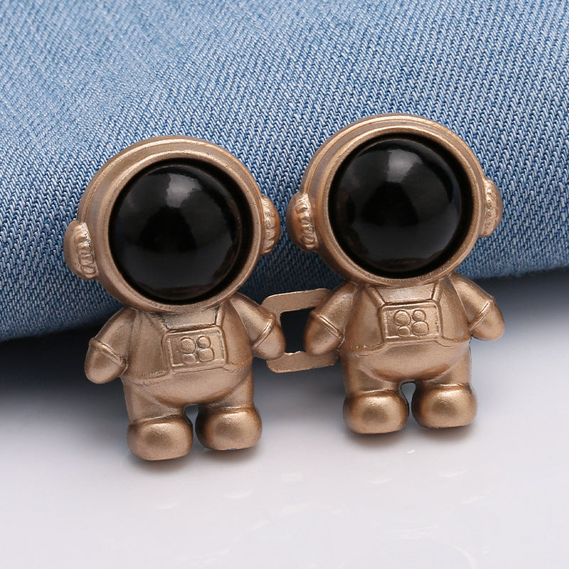Astronaut's waist buckle paired with jeans major modification small waist adjustment tool detachable button free buckle-259