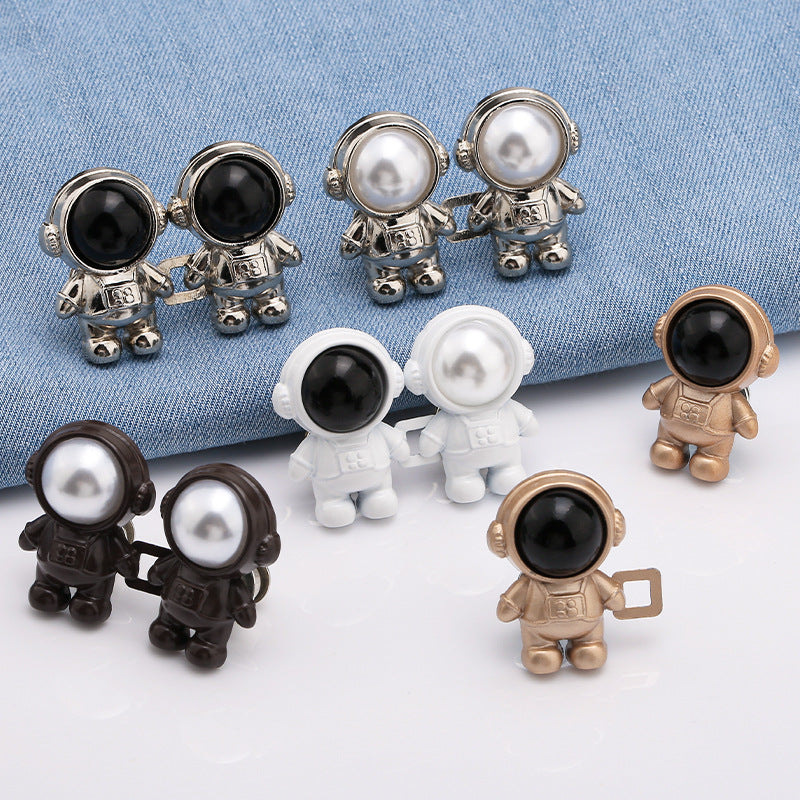 Astronaut's waist buckle paired with jeans major modification small waist adjustment tool detachable button free buckle-259