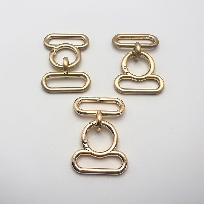 Gold plated Oval ring buckle metal Swivel snap hook spring clip snap dog hook for handbag-26