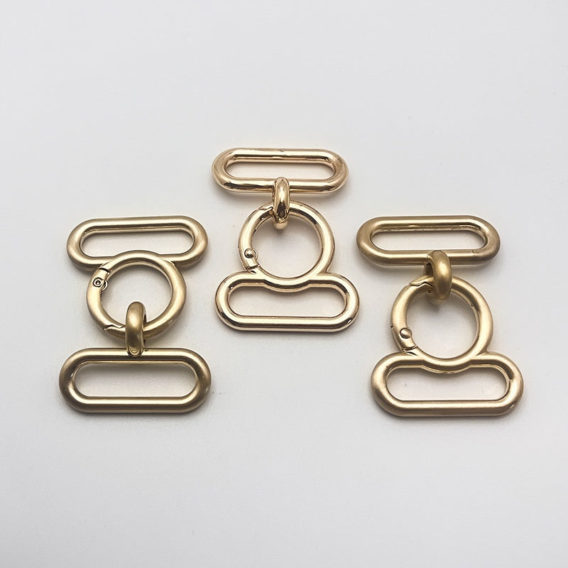 Gold plated Oval ring buckle metal Swivel snap hook spring clip snap dog hook for handbag-26