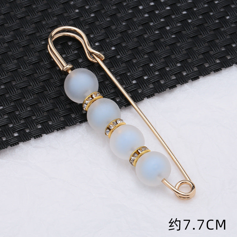 5.5cm 7.7cm Factory wholesale Beaded Brooches Headscarf Women's Accessories Non-slip Hijab Clip Safety Pin Jewelry Brooch-260